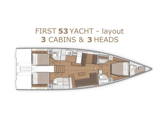Sailboat Beneteau First 53 Boat layout