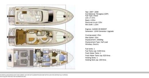Motorboat Ferretti 55 Boat layout