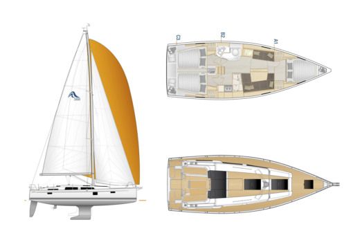 Sailboat Hanse 388 Boat design plan