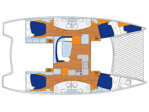 Catamaran  Sunsail 454L Plan du bateau