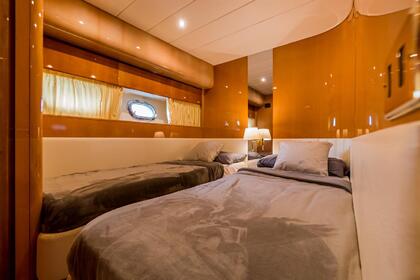 Yacht in marina Santa Eulalia, Ibiza