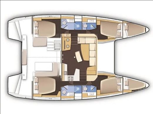 Catamaran Lagoon Lagoon 42 Plattegrond van de boot