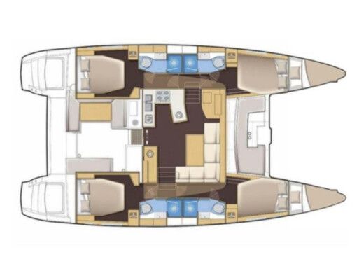 Catamaran Lagoon Lagoon 46 Boot Grundriss