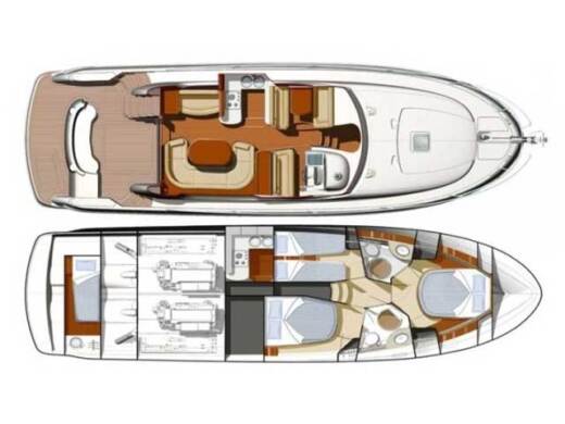 Motorboat JEANNEAU PRESTIGE 46 FLY Boat layout