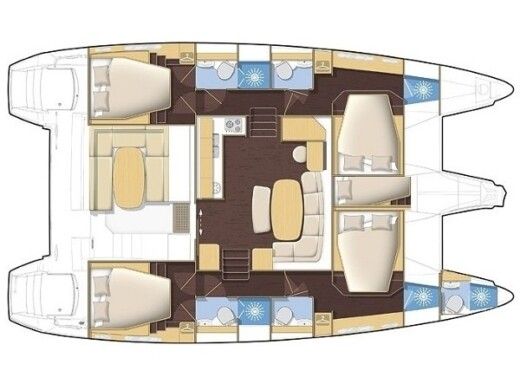 Catamaran  Lagoon 420 boat plan