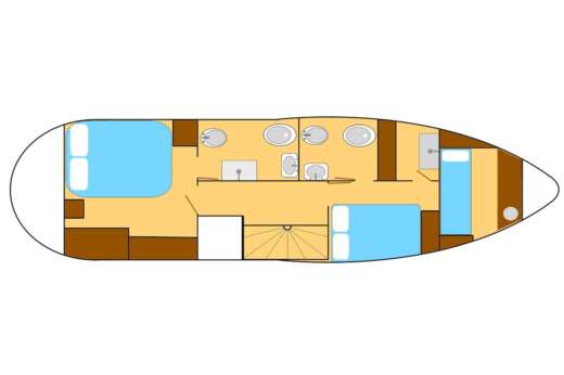 Motor Yacht Cantieri Guidecca Venezia House Boat - Rimorchiatore restaurato Planimetria della barca