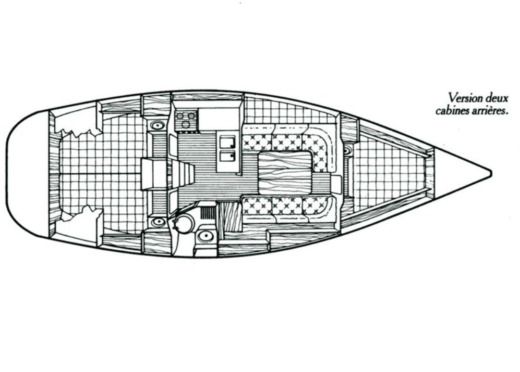 Sailboat Beneteau Oceanis 350 Plano del barco