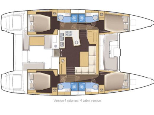 Catamaran  Lagoon 450 F Σχέδιο κάτοψης σκάφους