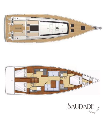 Sailboat Beneteau Oceanis 55 Boat layout