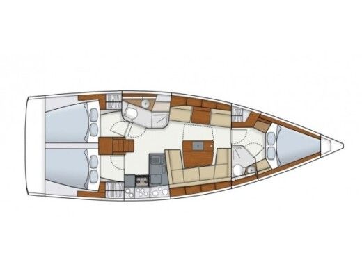 Sailboat HANSE 415 Boat layout
