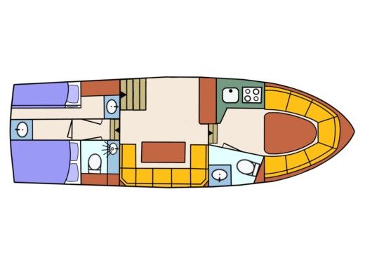 Houseboat Twarres Vri-Jon Contessa Boat layout