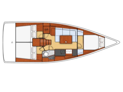 Sailboat BENETEAU OCEANIS 38 Plano del barco