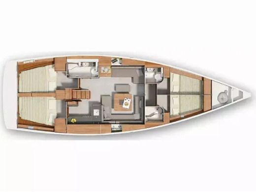 Sailboat Hanse Hanse 445 Plano del barco