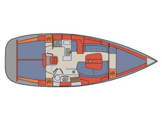 Sailboat Beneteau Oceanis 361 Clipper Plan du bateau