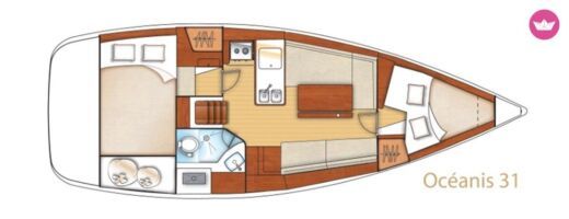 Sailboat Beneteau OCEANIS 31 DL Plattegrond van de boot