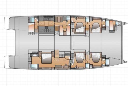 Catamaran Fountaine Pajot THIRA 80 NEW Σχέδιο κάτοψης σκάφους