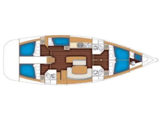 Sailboat Beneteau Cyclades 50.5 aircodition Plan du bateau