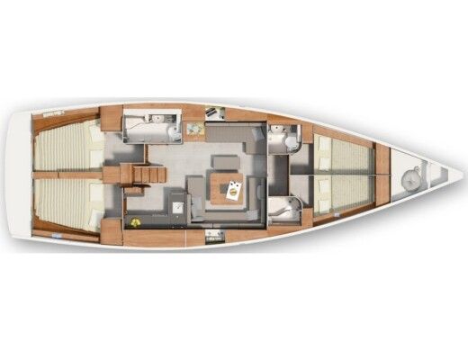 Sailboat  Hanse 455 Boat layout