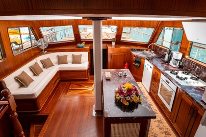 Traditional custom built gulet with a capacity of 10 people