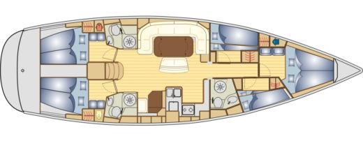 Sailboat BAVARIA 49 Boat layout