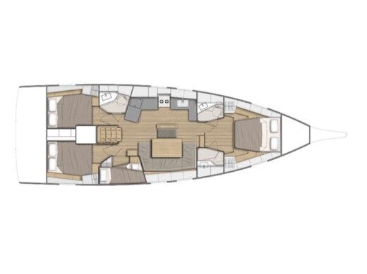 Sailboat Beneteau Oceanis 46.1 (bunk cab) Planimetria della barca