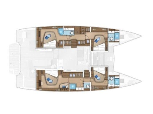 Catamaran  Lagoon 55 boat plan