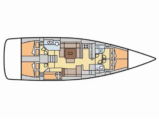 Sailboat Dufour  512 Grand Large (5Cab) Σχέδιο κάτοψης σκάφους