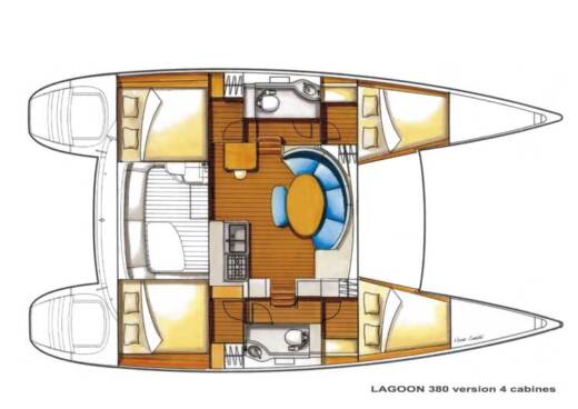 Catamaran Lagoon 380 Boat layout