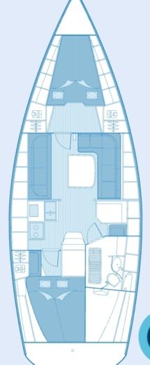 Sailboat Bavaria 38 Cruiser Planimetria della barca