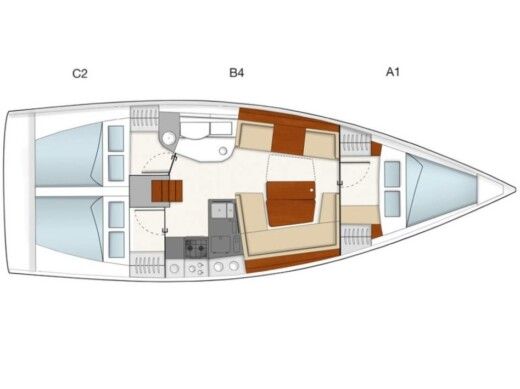 Sailboat Hanse Hanse 385 Boat layout