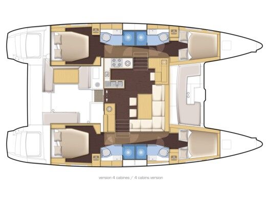 Catamaran LAGOON 450 F Boat design plan