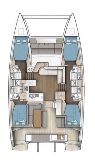 Catamaran Fountaine Pajot Astrea 42 boat plan