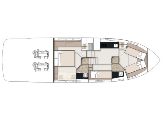Motor Yacht  Fairline Squadron 50 boat plan