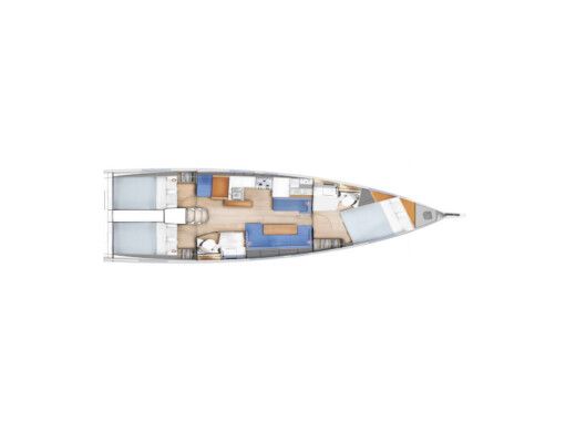 Sailboat Jeanneau Sun Odyssey 410 Σχέδιο κάτοψης σκάφους