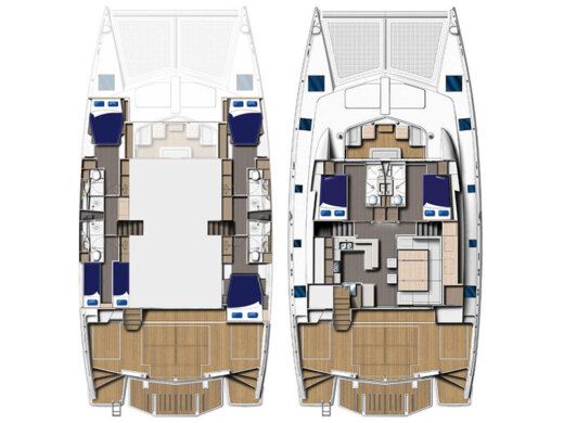 Catamaran  Moorings 5800 Plan du bateau