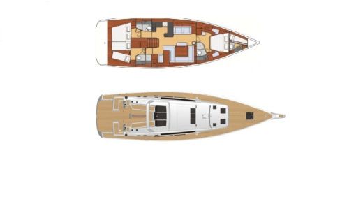 Sailboat Beneteau Oceanis 60 Planimetria della barca