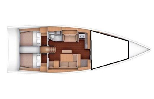 Sailboat Dufour Yacht 460 grand large Planimetria della barca