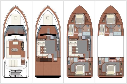 Motorboat President Eder Ship 44 Boot Grundriss