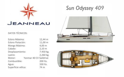 Sailboat Jeanneau SUN ODYSSEY 409 Boat layout