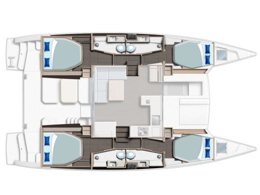 Catamaran  Moorings 4200/4 Boat layout