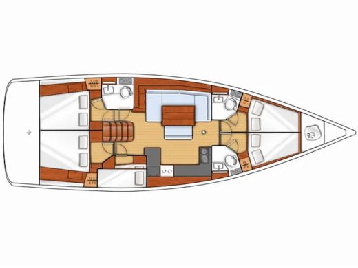 Sailboat  Oceanis 48 Boot Grundriss