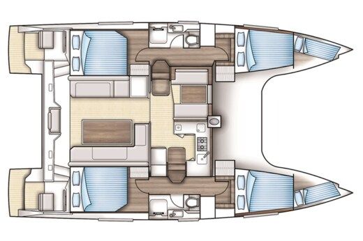 Catamaran Nautitech 46 Fly Plano del barco