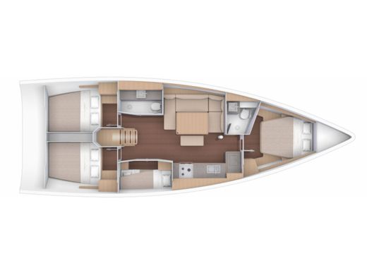 Sailboat DUFOUR 430 Grand Large Boat layout