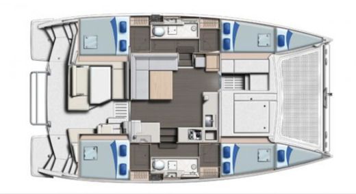 Catamaran Robertson & Caine Léopard 40 Σχέδιο κάτοψης σκάφους