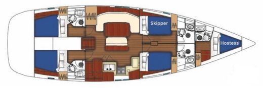 Sailboat Beneteau Oceanis 523 Plan du bateau