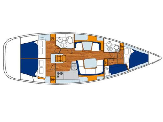 Sailboat JEANNEAU Sun Odyssey 43 Planimetria della barca