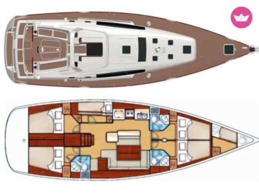 Sailboat Beneteau Oceanis 50 Family Boat layout