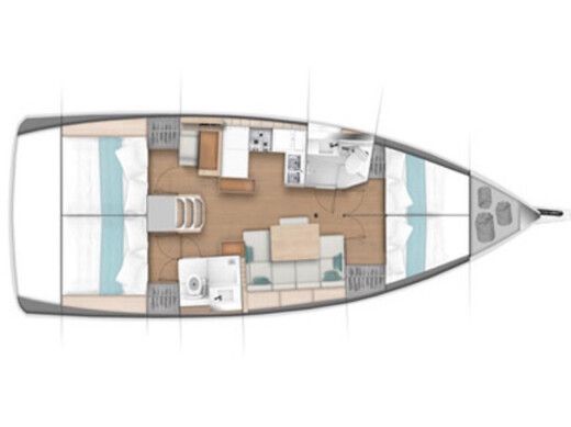 Sailboat  Sun Odyssey 440 Boat layout