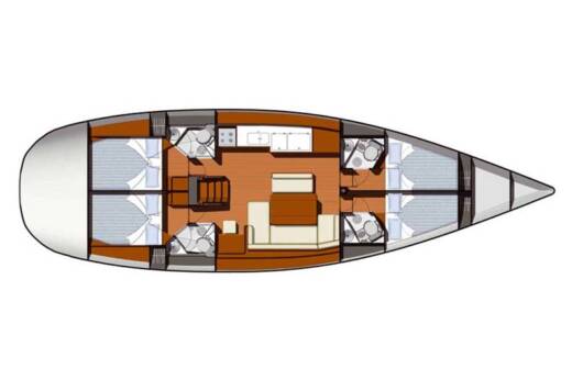 Sailboat Jeanneau Sun Odyssey 49 Plano del barco