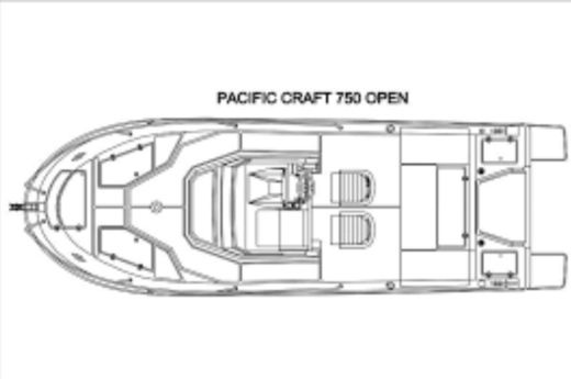 Motorboat Pacific Craft 750 open Boot Grundriss